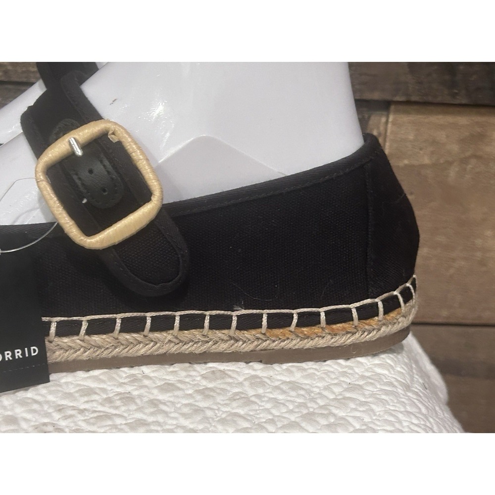 Torrid Black Tan Espadrille Flats Black Tan 7.5 Nwob - Picture 4 of 8